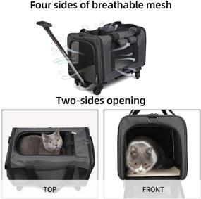 img 2 attached to 🐾 Convenient GJEASE Pet Carrier with Wheels: Collapsible & Breathable Travel Bag for Small & Medium Dogs/Cats