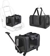 🐾 convenient gjease pet carrier with wheels: collapsible & breathable travel bag for small & medium dogs/cats logo