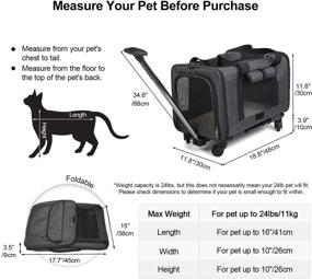 img 3 attached to 🐾 Convenient GJEASE Pet Carrier with Wheels: Collapsible & Breathable Travel Bag for Small & Medium Dogs/Cats