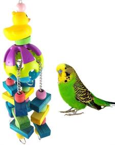 img 3 attached to Vibrant Hypeety Bird Chew Toy for a Wide Range of Pet Birds - Parrot Macaw, African Greys, Eclectus, Cockatoo, Budgies, Parakeet, Cockatiel, Conure, Lovebirds - Perfect for Cage Entertainment and Mental Stimulation