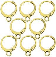 🔗 gold round hypoallergenic earring hooks - 160 pcs lever back dangle ear wire with open loop french hook for diy earring jewelry making logo