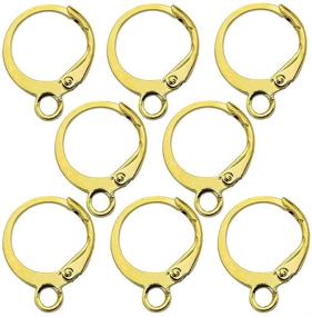 img 4 attached to 🔗 Gold Round Hypoallergenic Earring Hooks - 160 Pcs Lever Back Dangle Ear Wire with Open Loop French Hook for DIY Earring Jewelry Making