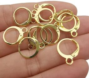 img 3 attached to 🔗 Gold Round Hypoallergenic Earring Hooks - 160 Pcs Lever Back Dangle Ear Wire with Open Loop French Hook for DIY Earring Jewelry Making