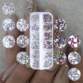 img 1 attached to 💎 4200pcs Nail Rhinestones, Nail Glitter Sequins with Crystals, Nail Decals Gems Diamonds for Nail Art - Includes Wax Pencil & Rhinestone Picker (A)