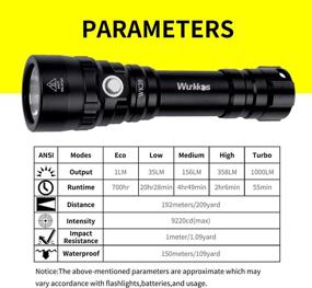 img 3 attached to 🔦 Waterproof Scuba Diving Flashlight with Cree XPL 3000K Warm White LED - 5 Modes, 1000 Lumens, Submersible Torch for Underwater Exploration (Max 150m/164yd) - Includes 1x 18650 Battery and Charger