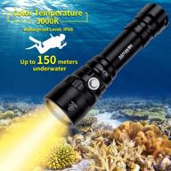 🔦 waterproof scuba diving flashlight with cree xpl 3000k warm white led - 5 modes, 1000 lumens, submersible torch for underwater exploration (max 150m/164yd) - includes 1x 18650 battery and charger logo