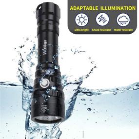 img 2 attached to 🔦 Waterproof Scuba Diving Flashlight with Cree XPL 3000K Warm White LED - 5 Modes, 1000 Lumens, Submersible Torch for Underwater Exploration (Max 150m/164yd) - Includes 1x 18650 Battery and Charger