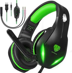 img 4 attached to 🎮 Ultimate Gaming Experience: PS5 PS4 Xbox One Headset with Microphone, PC Laptop Phone Compatibility, Noise-Canceling Mic, LED Lights