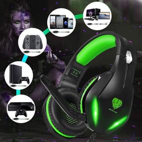 img 3 attached to 🎮 Ultimate Gaming Experience: PS5 PS4 Xbox One Headset with Microphone, PC Laptop Phone Compatibility, Noise-Canceling Mic, LED Lights