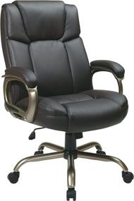 img 3 attached to 🪑 Executive Big and Tall Office Chair with Lumbar Support, Padded Loop Arms, 350 lbs Capacity - Espresso with Cocoa Coated Accents