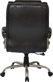 img 1 attached to 🪑 Executive Big and Tall Office Chair with Lumbar Support, Padded Loop Arms, 350 lbs Capacity - Espresso with Cocoa Coated Accents