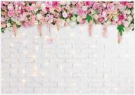 📸 allenjoy glitter white brick wall flowers 7x5ft photography background for valentine's day, mother's day, wedding, bridal shower, baby shower, birthday party decor, banner, portrait photo booth props logo