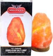 🔮 melgoods large himalayan salt lamp 5-7 lb with extra complimentary bulb, 6-8 inches hand-curved rock salt, dimmable brightness, naturally illuminate your bedroom логотип