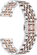 👛 stylish trumirr watch band: compatible with fossil women's gen 6 42mm / gen 4 venture hr, 18mm solid stainless steel watchband with butterfly buckle for fossil women's charter hr / gen 5e 42mm logo