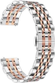 img 4 attached to 👛 Stylish TRUMiRR Watch Band: Compatible with Fossil Women's Gen 6 42mm / Gen 4 Venture HR, 18mm Solid Stainless Steel Watchband with Butterfly Buckle for Fossil Women's Charter HR / Gen 5E 42mm