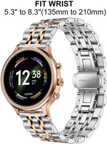 img 3 attached to 👛 Stylish TRUMiRR Watch Band: Compatible with Fossil Women's Gen 6 42mm / Gen 4 Venture HR, 18mm Solid Stainless Steel Watchband with Butterfly Buckle for Fossil Women's Charter HR / Gen 5E 42mm