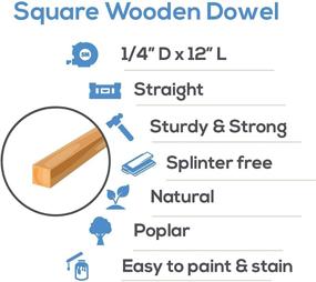 img 1 attached to 🪵 Woodpeckers 1/4-inch Wood Square Dowel Rods: Craft Sticks, 12 Pack of 25 for Crafts and Woodworking