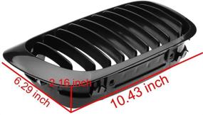 img 2 attached to Black Front LH RH Sport Kidney Grille for BMW E46 1999-2002 2-Door Coupe Cabriolet (Pre-Facelift Models)