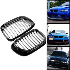 img 3 attached to Black Front LH RH Sport Kidney Grille for BMW E46 1999-2002 2-Door Coupe Cabriolet (Pre-Facelift Models)