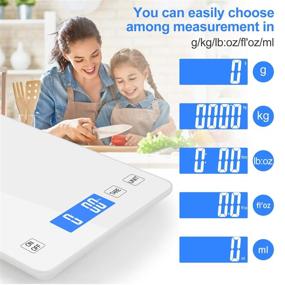 img 2 attached to 🥖 Zibet Rechargeable 33lb/15kg Digital Kitchen Food Scale, 1g/0.1oz Precision, 5 Measurement Units, Tare Function, Touch Button, Hook Design, Backlit LCD, Waterproof Glass Surface (White)