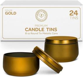 img 4 attached to 🕯️ Hearts & Crafts Candle Tin Cans with Lids - 8-oz. Gold Tin Cans, 24-Pack - Versatile Solutions for Candles, Crafts, Storage, and More