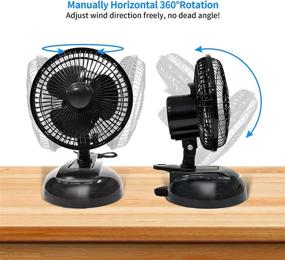 img 1 attached to 🖥️ EVELYN 6-Inch Convertible Desk & Clip Fan: Powerful Dual-Speeds with Secure Grip Clamp and Adjustable Tilt - Perfect for Home, Office, Dorm - Black (2PCS)