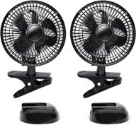 🖥️ evelyn 6-inch convertible desk & clip fan: powerful dual-speeds with secure grip clamp and adjustable tilt - perfect for home, office, dorm - black (2pcs) логотип