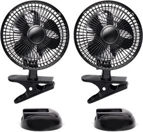 img 4 attached to 🖥️ EVELYN 6-Inch Convertible Desk & Clip Fan: Powerful Dual-Speeds with Secure Grip Clamp and Adjustable Tilt - Perfect for Home, Office, Dorm - Black (2PCS)