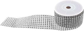 img 2 attached to 💎 Diamond Sparkling Rhinestone Mesh Ribbon Roll - Arts & Crafts, Event Decorations, Wedding Cake, Birthdays, Baby Shower - 1.5" x 3 Yards, 8 Row - Super Z Outlet (Silver)