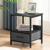 🌙 apicizon industrial nightstand: rustic black end table with removable drawer and shelf for bedroom and living room logo