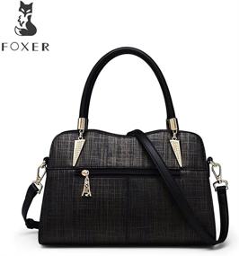 img 2 attached to 👜 Женская кожаная сумка-кошелек FOXER: комбинированная сумка-через плечо с верхней ручкой и сумка-тоут