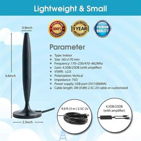 img 3 attached to 📺 Enhanced HD TV Antenna for Indoor Use - Long Range, Powerful Signal Amplifier, Clear Channel Reception, and Adapter with 9.8ft Cable