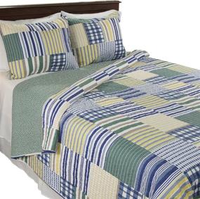 img 4 attached to Lavish Home Lynsey Twin Quilt Set - Multicolor, 2 Piece