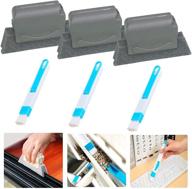 🪟 6pcs window groove cleaning brush set, window track gap brushes, blind track cleaners tools for quick cleaning of corners and gaps (gray) logo
