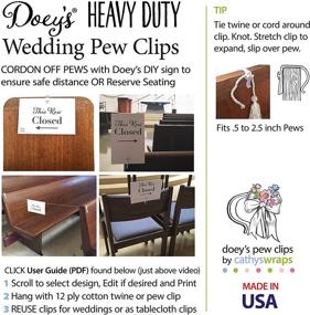 img 1 attached to 🎀 Doey’s Church Pew Clips for Wedding Decorations - Made in USA, Durable Plastic Hooks for Attaching Foliage, Flowers, Garland, Tulle, Pew Bows, Mason Jar to Aisle Chair, Pew Ends, Table, Railing (Pack of 12)