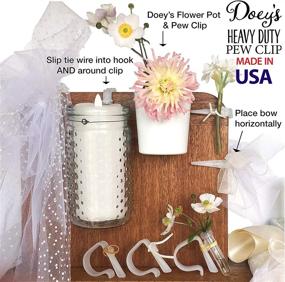 img 2 attached to 🎀 Doey’s Church Pew Clips for Wedding Decorations - Made in USA, Durable Plastic Hooks for Attaching Foliage, Flowers, Garland, Tulle, Pew Bows, Mason Jar to Aisle Chair, Pew Ends, Table, Railing (Pack of 12)