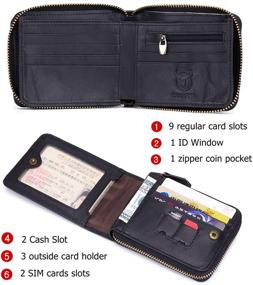 img 1 attached to 🔒 Ultimate Protection: Leather Wallet Blocking Vintage Wallets for Enhanced Security