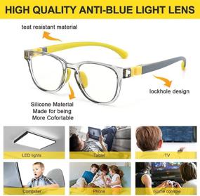 img 2 attached to 💛 Yellow Kids Blue Light Blocking Glasses for Ages 3-12 - Anti Eye Strain Computer Glasses with UV400 Protection - Transparent Anti Blue Light Glasses