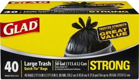 img 1 attached to 🗑️ Glad Large Quick-Tie Trash Bags - Extra Strong 30 Gallon Black Trash Bag - 40 Count - Superior Waste Management Solution