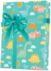 img 1 attached to 🦕 Babysaurus Dinosaur Baby Shower Glossy Gift Wrapping Roll - Perfect for Precious Presents!