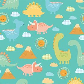 img 2 attached to 🦕 Babysaurus Dinosaur Baby Shower Glossy Gift Wrapping Roll - Perfect for Precious Presents!