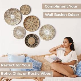 img 1 attached to 🧺 NAYOMI Handmade Wall Basket Decor Set of 3: Effortless Boho Charm for Your Walls