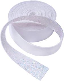 img 1 attached to ✨ WENTO 5-Yard Sparkling White Glitter Ribbons - Perfect for Hair Bow Crafting, Decorative Strips, Wedding Bow Ties, Jewelry Crafts - GR001