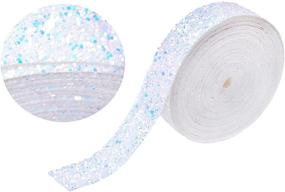 img 4 attached to ✨ WENTO 5-Yard Sparkling White Glitter Ribbons - Perfect for Hair Bow Crafting, Decorative Strips, Wedding Bow Ties, Jewelry Crafts - GR001