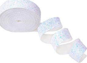 img 3 attached to ✨ WENTO 5-Yard Sparkling White Glitter Ribbons - Perfect for Hair Bow Crafting, Decorative Strips, Wedding Bow Ties, Jewelry Crafts - GR001