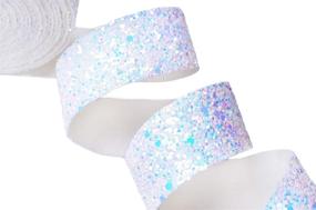 img 2 attached to ✨ WENTO 5-Yard Sparkling White Glitter Ribbons - Perfect for Hair Bow Crafting, Decorative Strips, Wedding Bow Ties, Jewelry Crafts - GR001