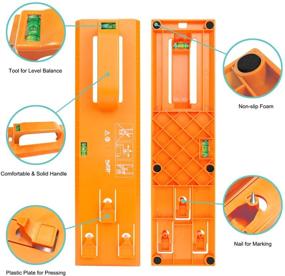 img 3 attached to 🖼️ Easy Frame Picture Hanger: Picture Hanging Tool with Level, Wall Hanging Kit for Accurate Position Marking, Hooks, Nails, and Hanger Level (Yellow)