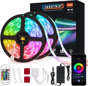 img 4 attached to Starstrips LED Strip Lights 32.8ft WiFi 5050: Remote Music Sync, Phone App Control, Alexa & Google Home Compatible - Perfect for Bedroom, Kitchen, Party Décor (2×16.4ft) (ST005B)