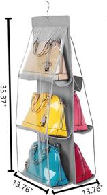 img 3 attached to 👜 Santwo 6 Pocket Handbag Anti-dust Cover: Clear Hanging Closet Bags to Organize, Protect, and Save Space for Purse Holder, Collection, and Shoes