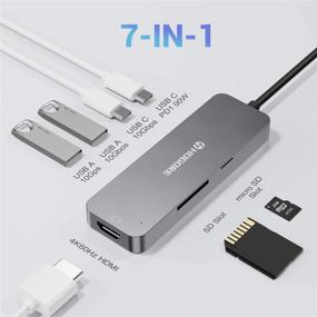 img 3 attached to 🔌 HOGORE GEN 2 USB C Hub: 7-in-1 Dongle with 4K@60Hz HDMI, 100W PD Charging, Thunderbolt 3 Compatibility, MacBook Pro/Air, XPS 13/15